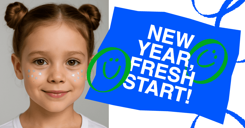 Vibrant Blue Facebook Post Celebrating New Year