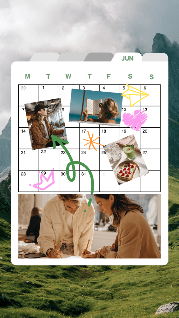 Creative June Instagram Story Calendar Template