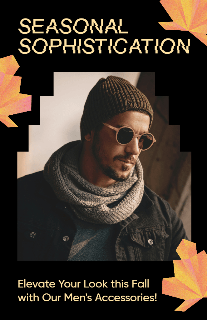 Autumn Chic Mens Fashion Poster in Earth Tones