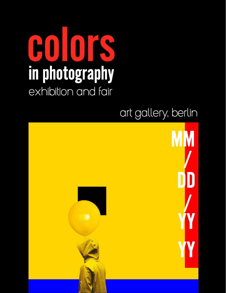 Vibrant Yellow and Black Photography Exhibit Poster