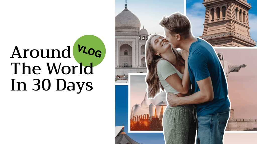 Travel Journey YouTube Thumbnail in Blue