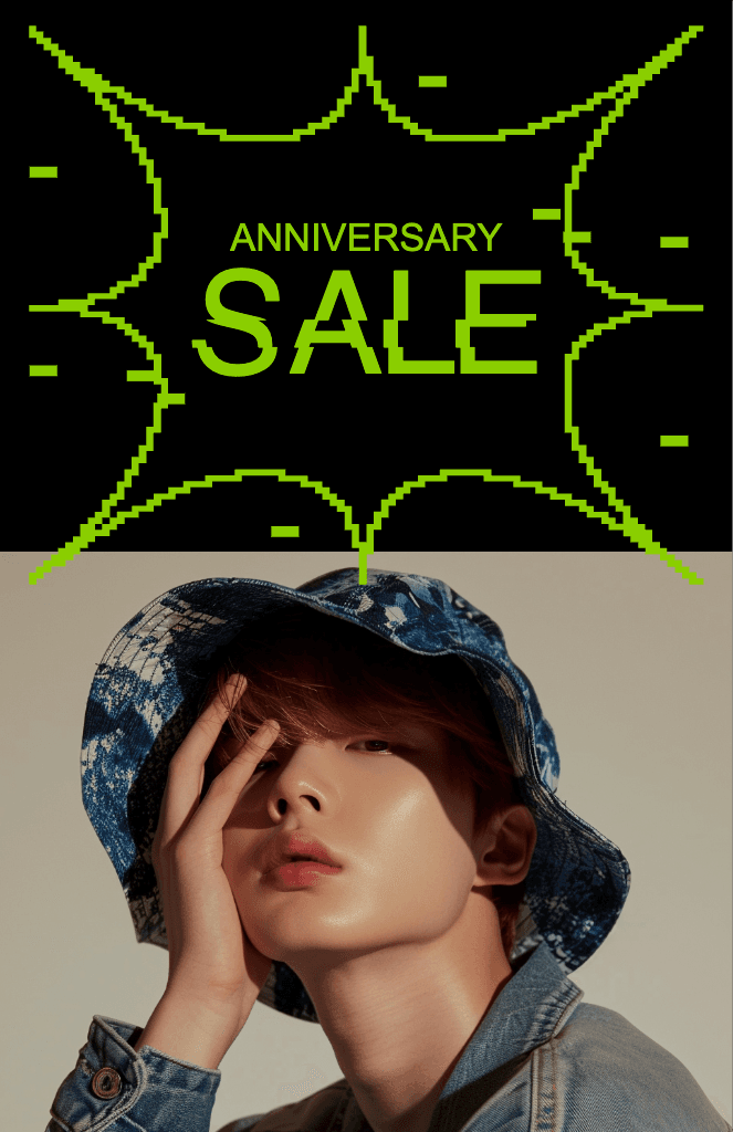 Vibrant Anniversary Sale Poster in Black