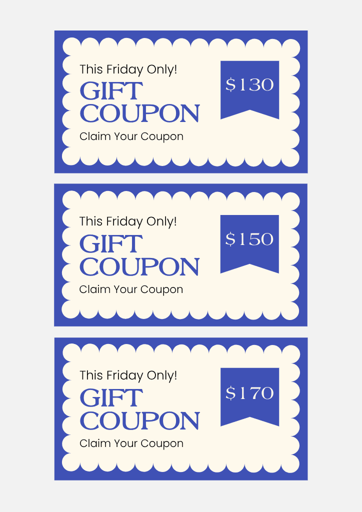 Elegant Blue A4 Gift Coupon Template