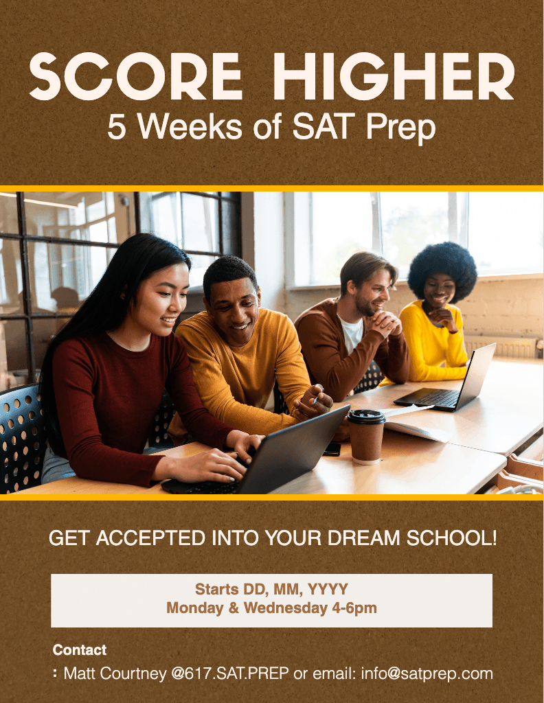 Boost Your Test Scores SAT Prep Ad in Earthy Tones