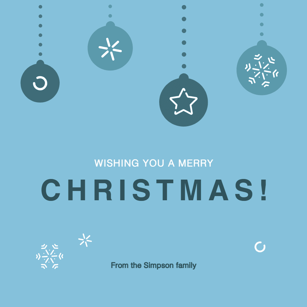 Joyful Sky Blue Christmas Greeting Post