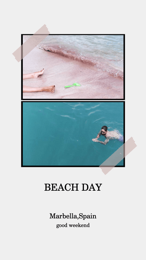 Sunny Beach Day Poster Template in Aqua and Beige