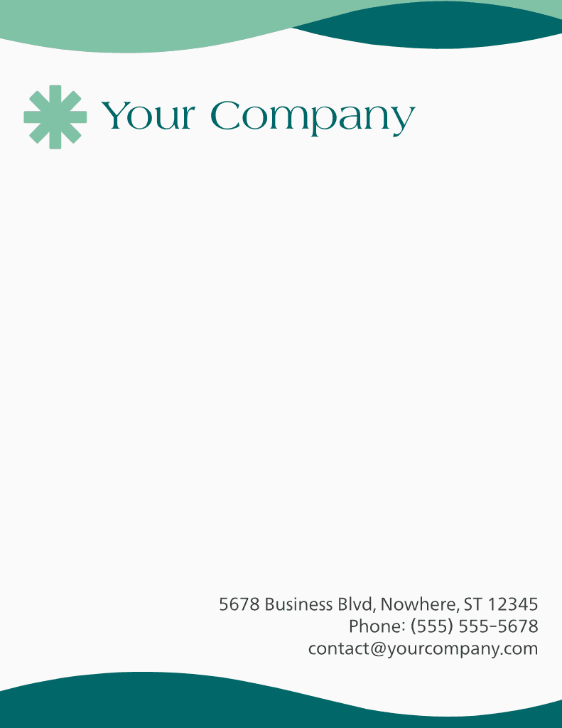 Elegant Teal and White Business Letterhead