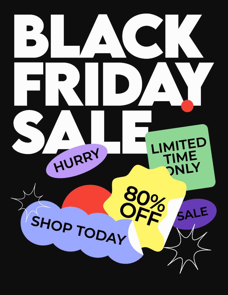 Bold Black Friday Flyer with Deals