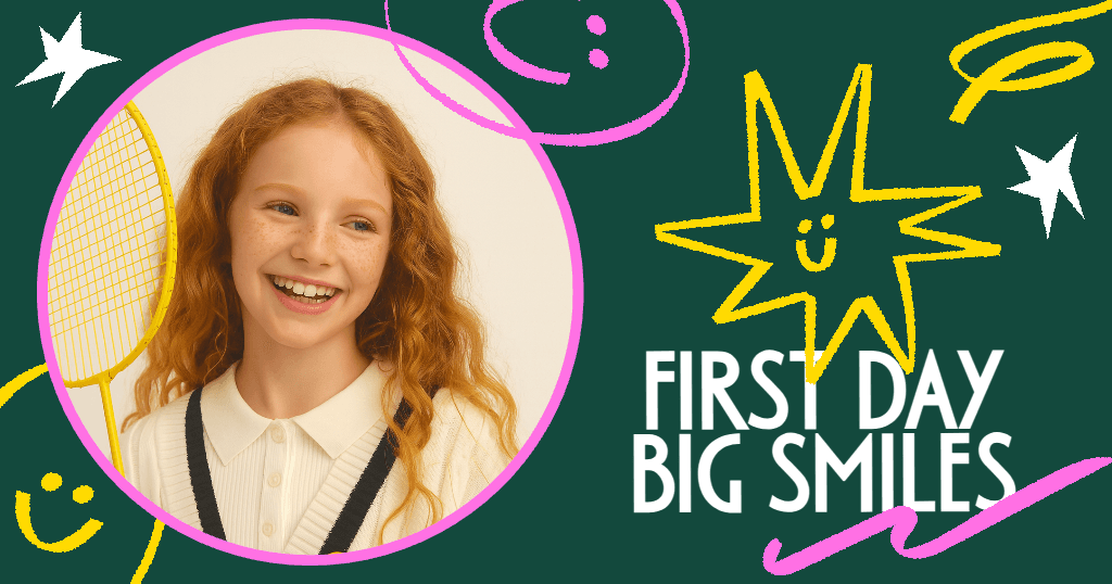 Cheerful First Day Facebook Post Design