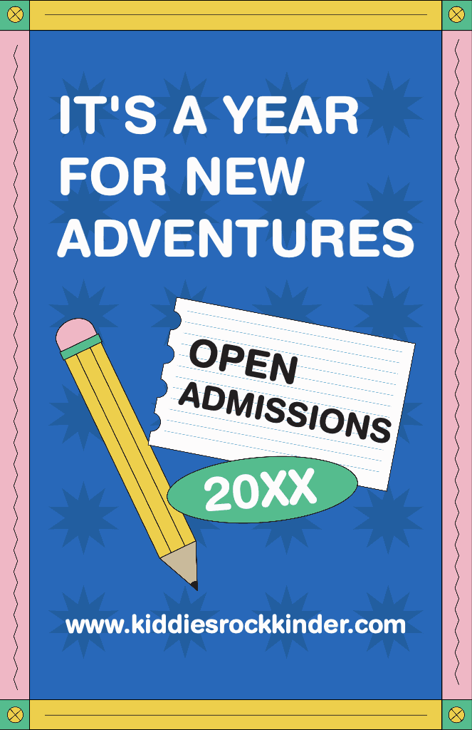 Cheerful School Admission Post Blue and Yellow