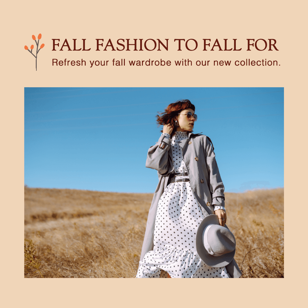 Autumn Elegance in Fashion Ad Blue and Orange