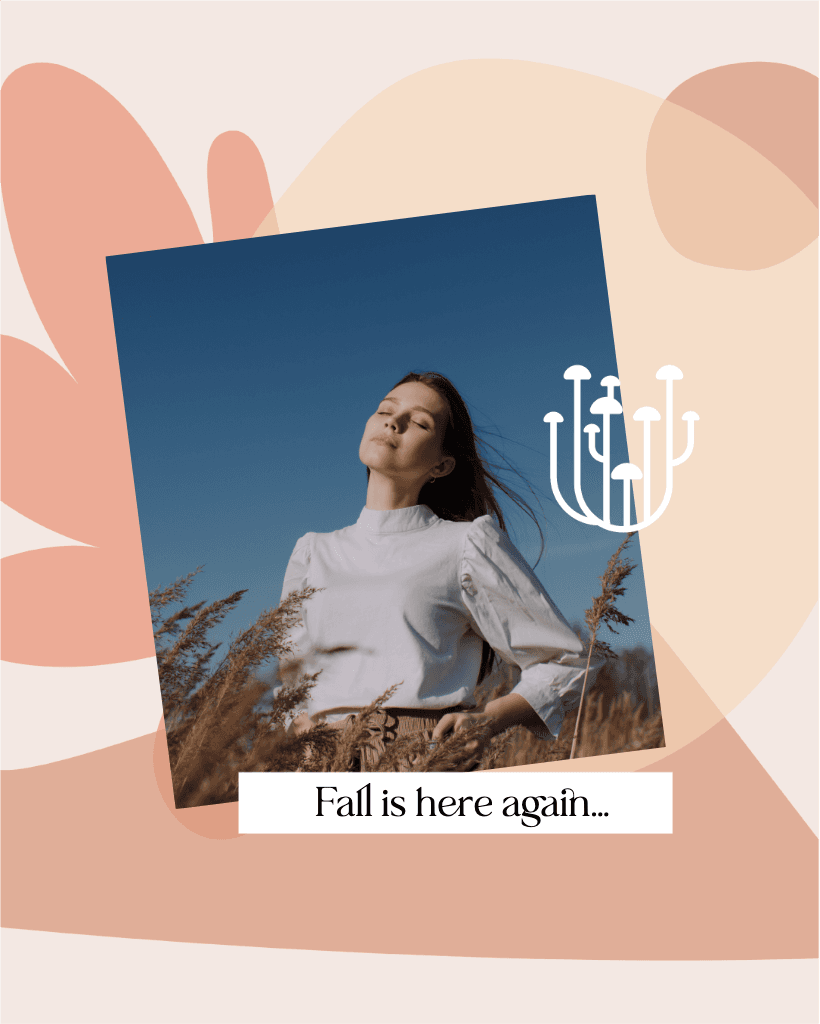 Chic Autumn Breeze Fashion Ad Peach Blue