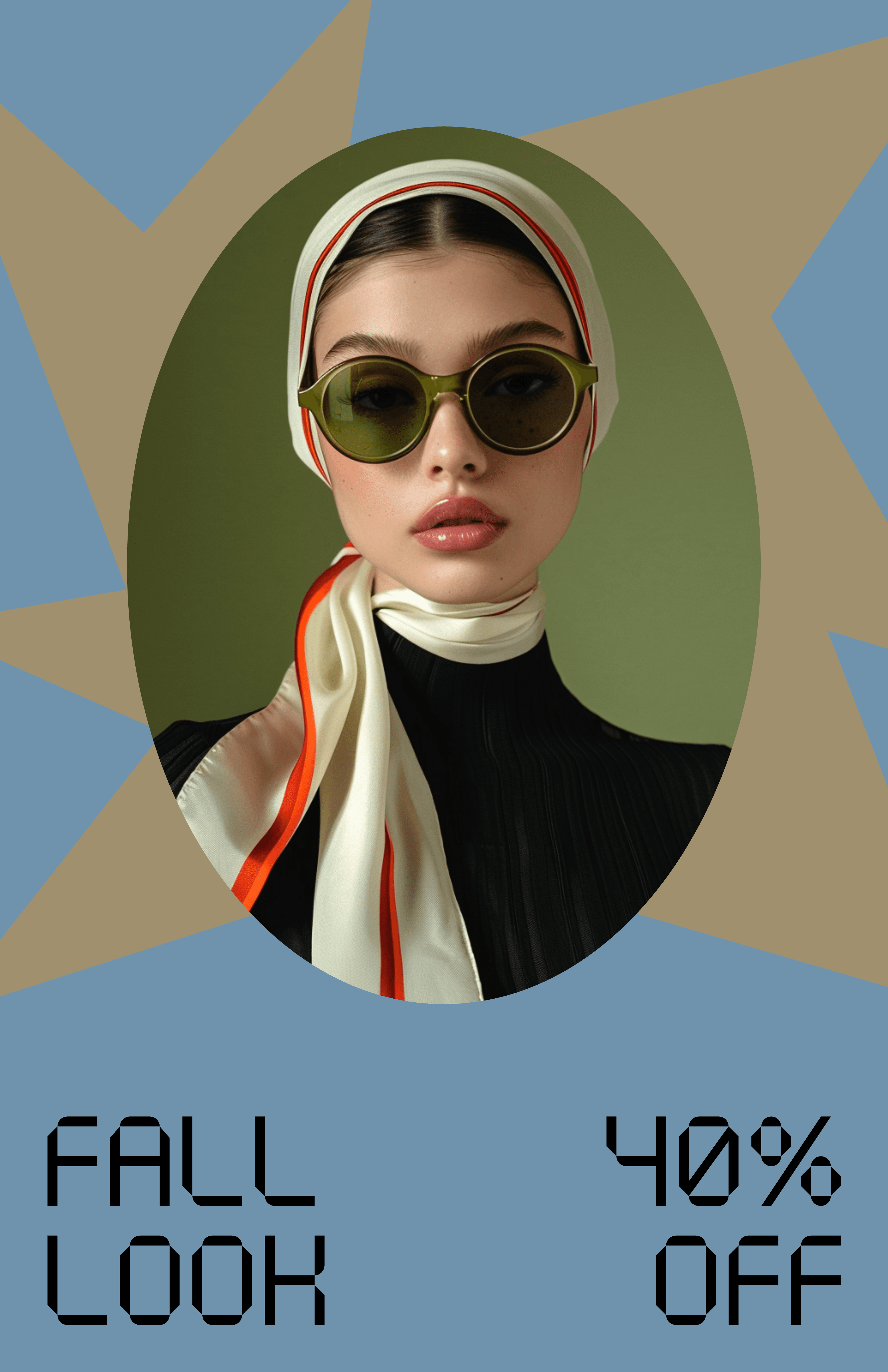 Stylish Fall Fashion Poster in Blue