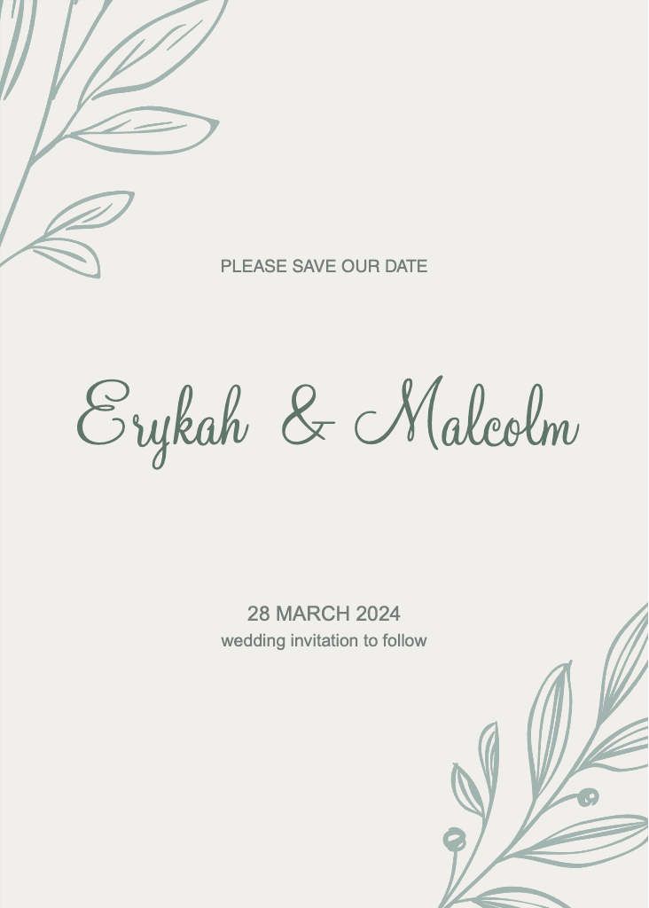 Elegant Sage Green Wedding Invitation Post