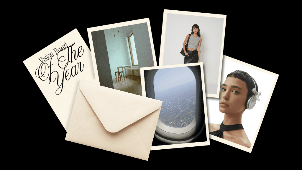 Vision Board Desktop Wallpaper Background in Beige
