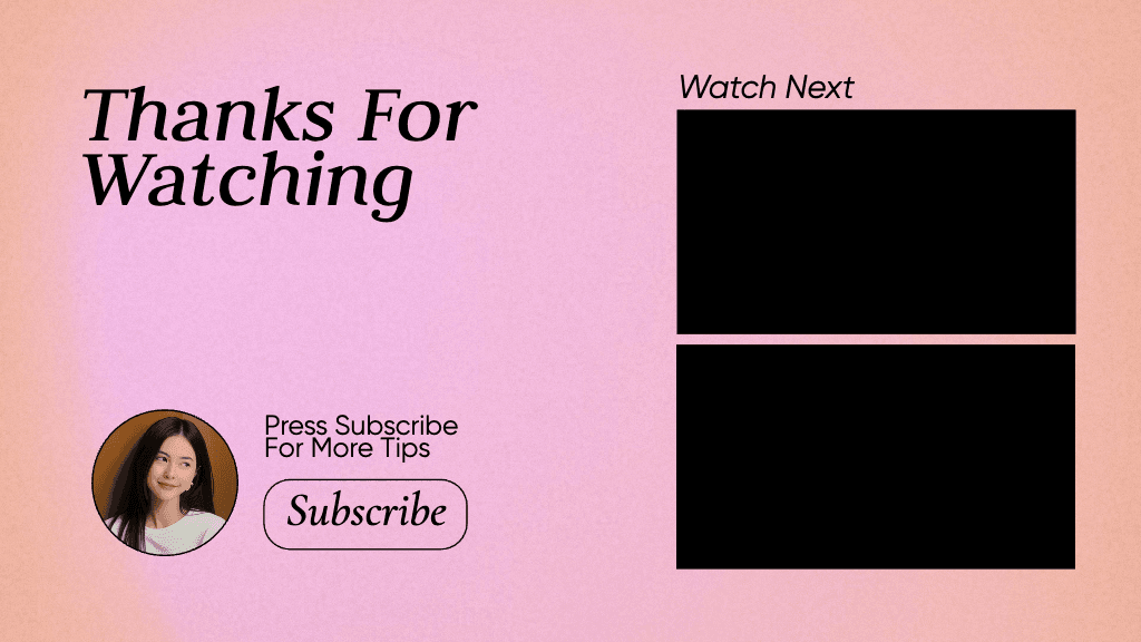 Charming Pink YouTube End Screen Design