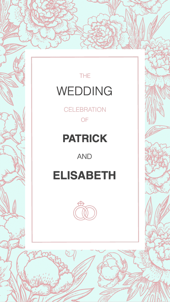 Elegant Aqua Floral Wedding Poster Design