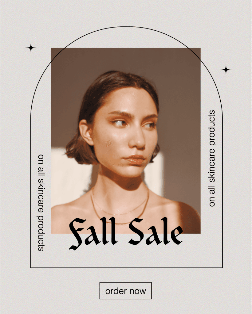 Chic Beige Skincare Sale Poster Template