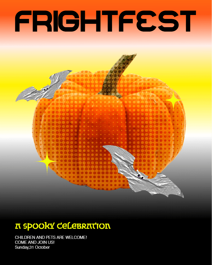 Spooky Halloween Bash Orange Poster Design