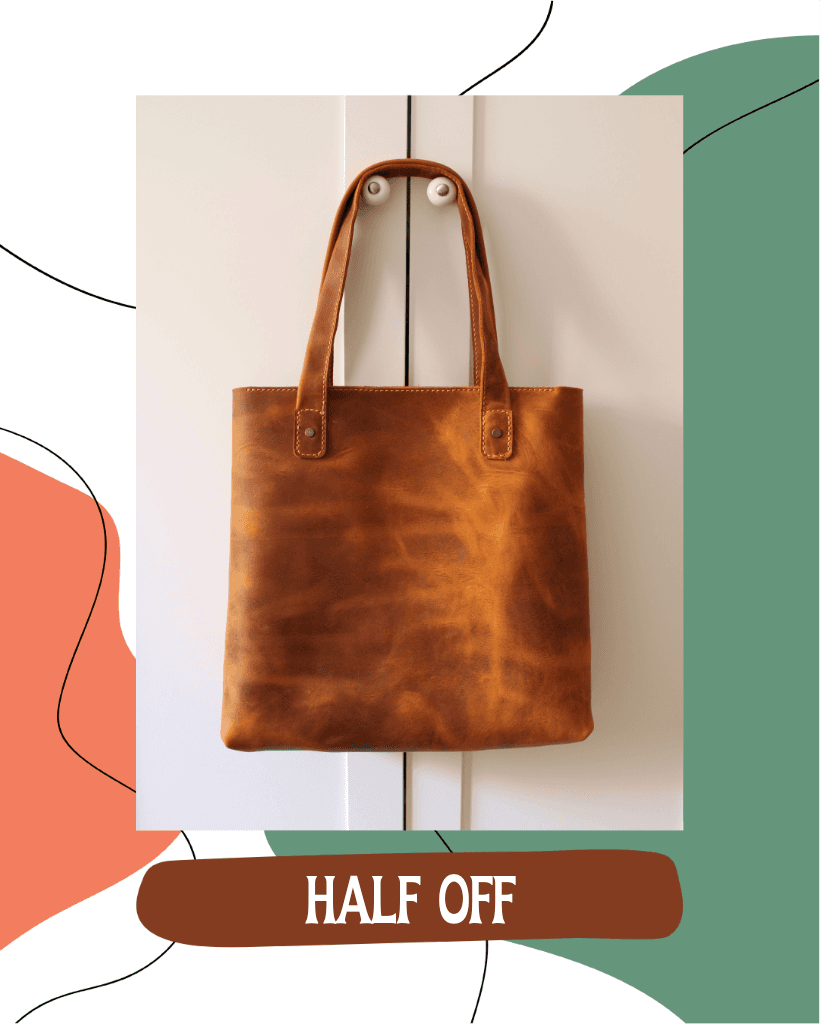 Chic Tan Leather Bag Sale Poster