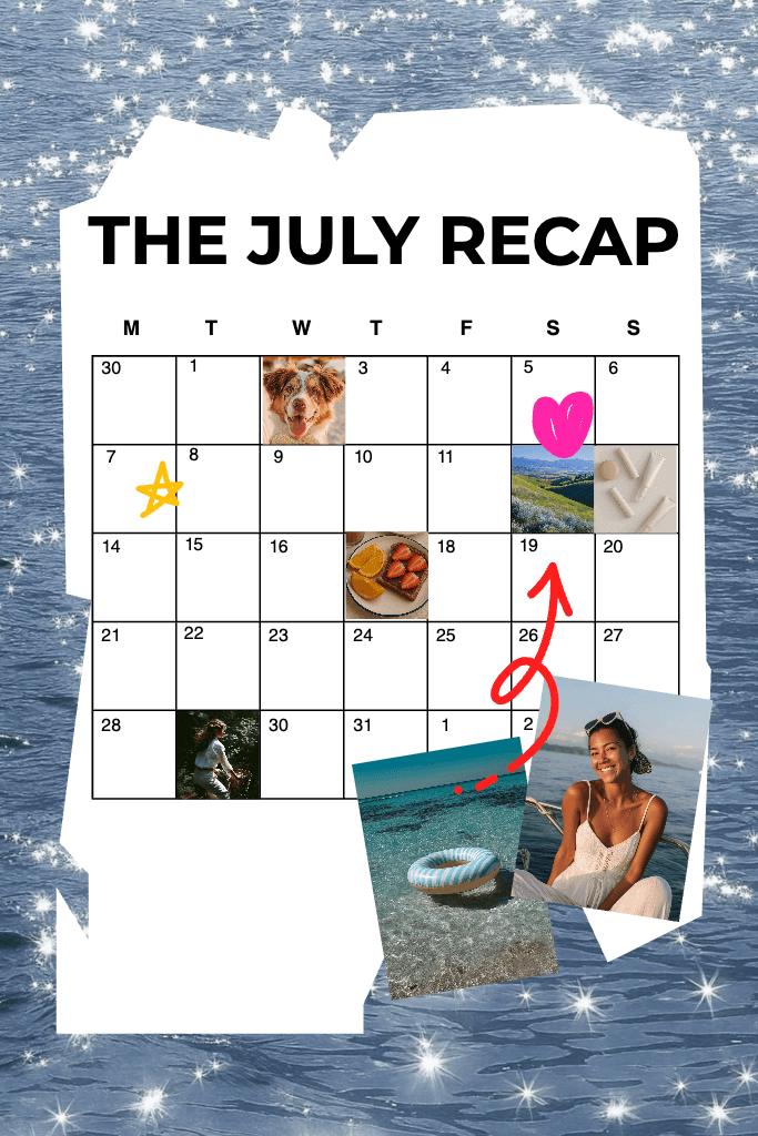 July Recap Pinterest Pin with Blue Theme