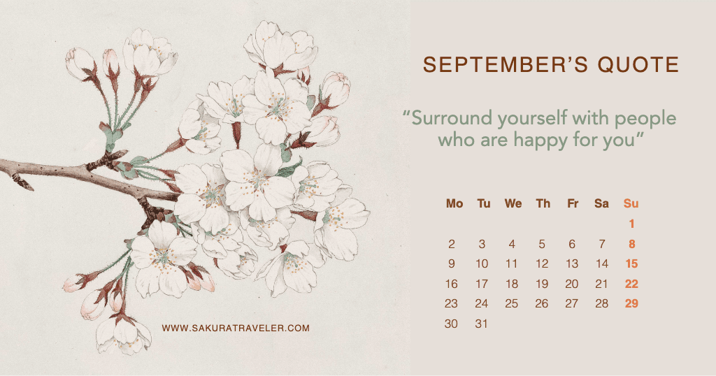 Elegant Sakura September Calendar Post