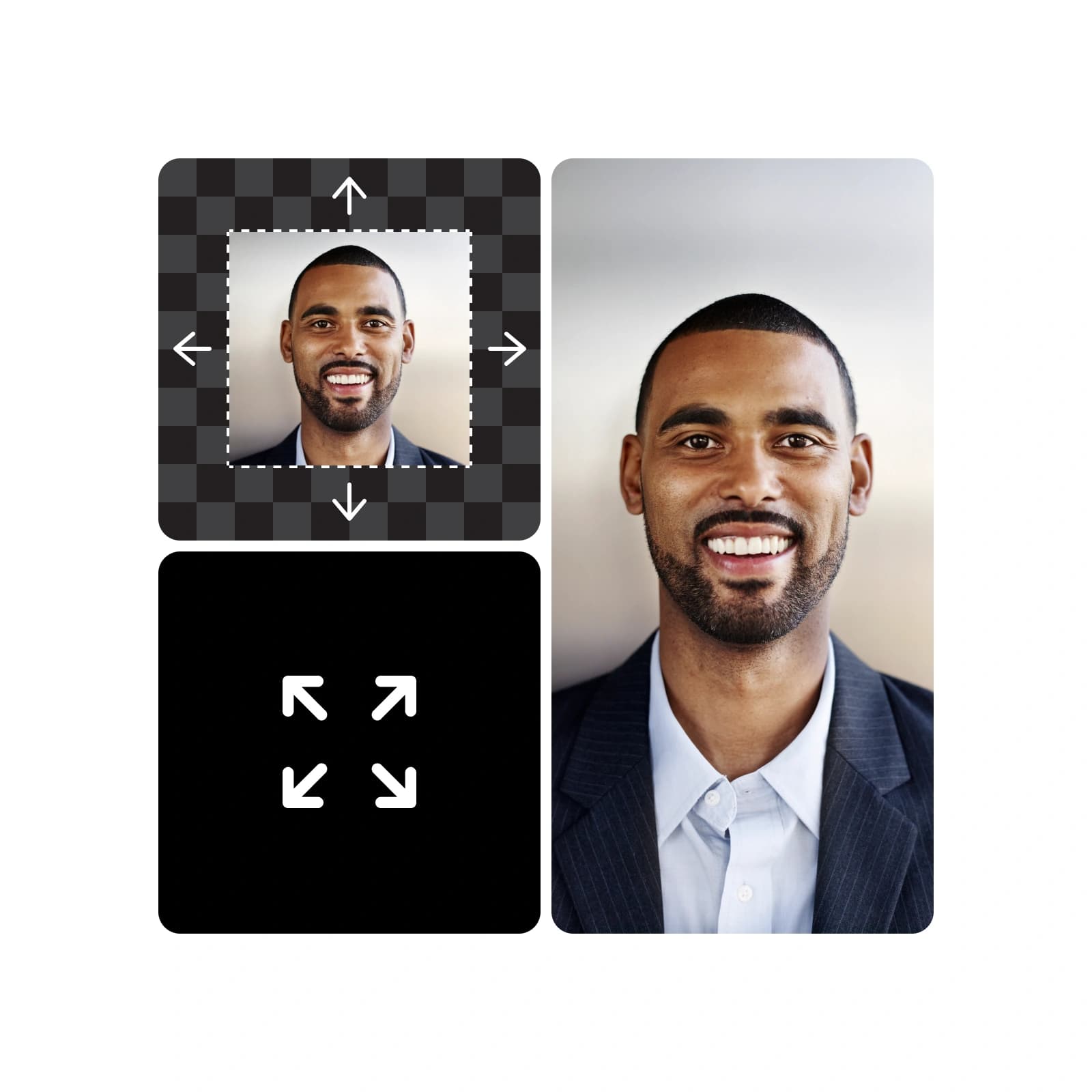 Profile picture extended to a wider frame with AI