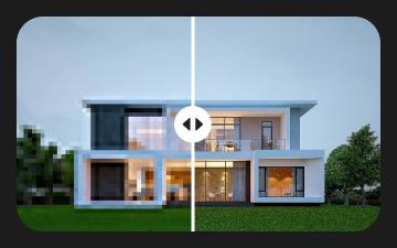 AI-restored pixelated photo