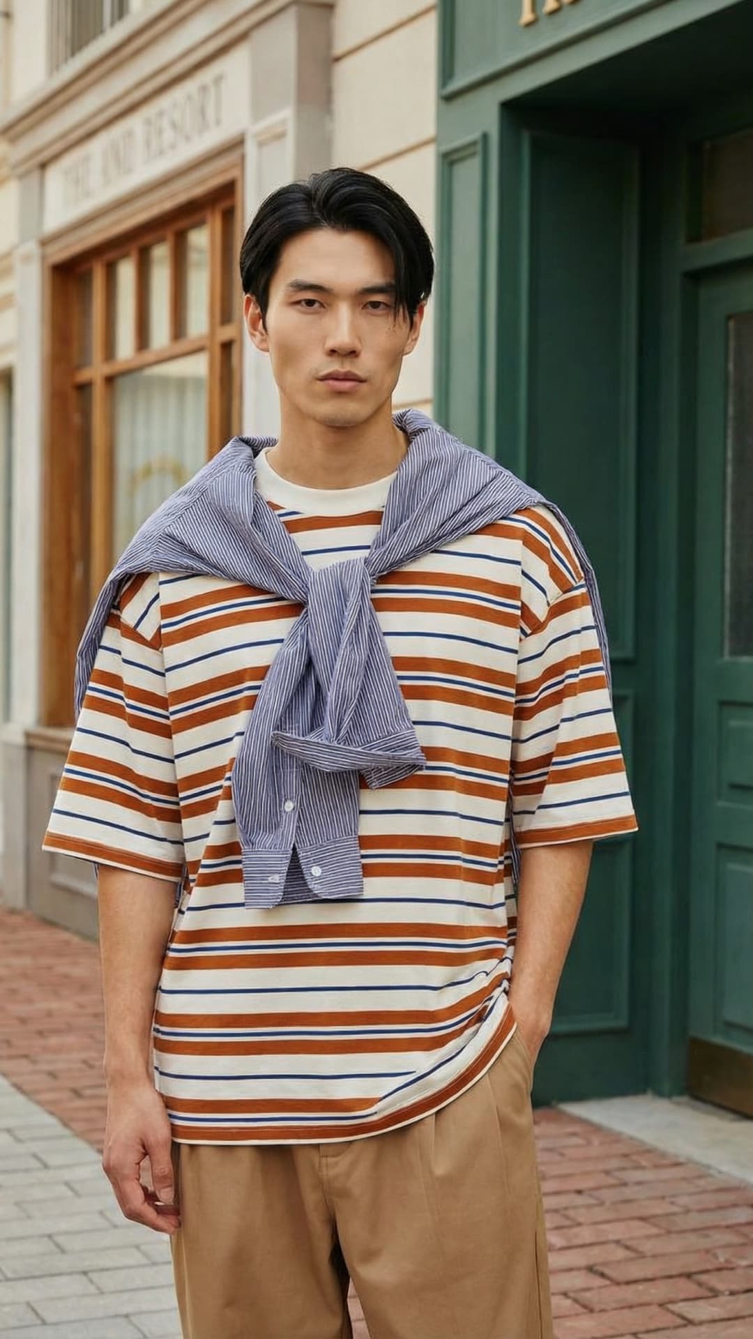 styled man with a t-shirt standing