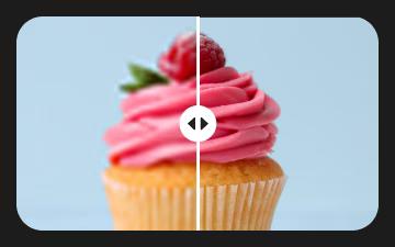 AI-enhanced sharpness, before and after