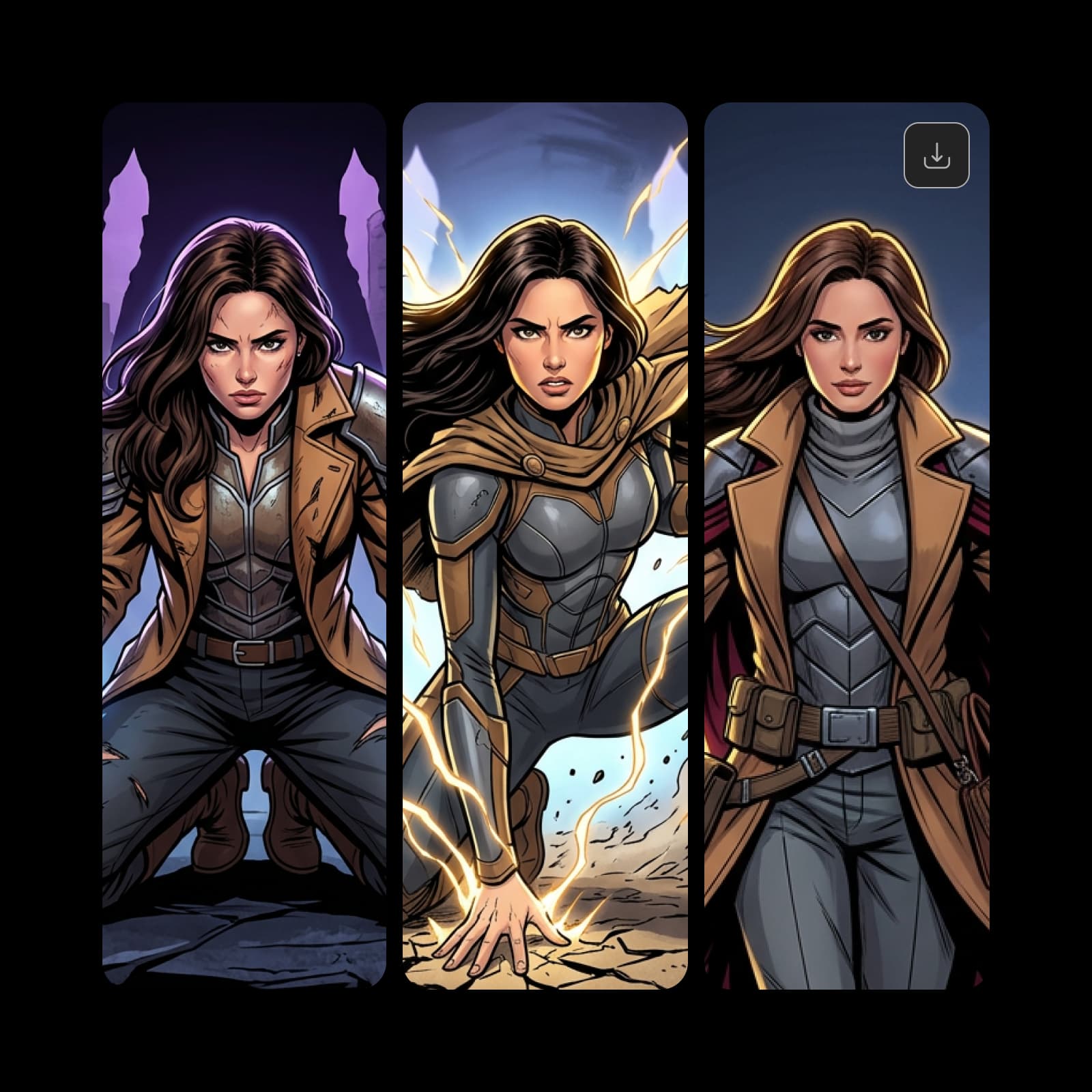 AI Assistant interface showing design generation capabilities