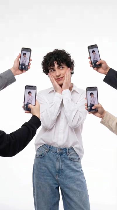 social media pose video with added music