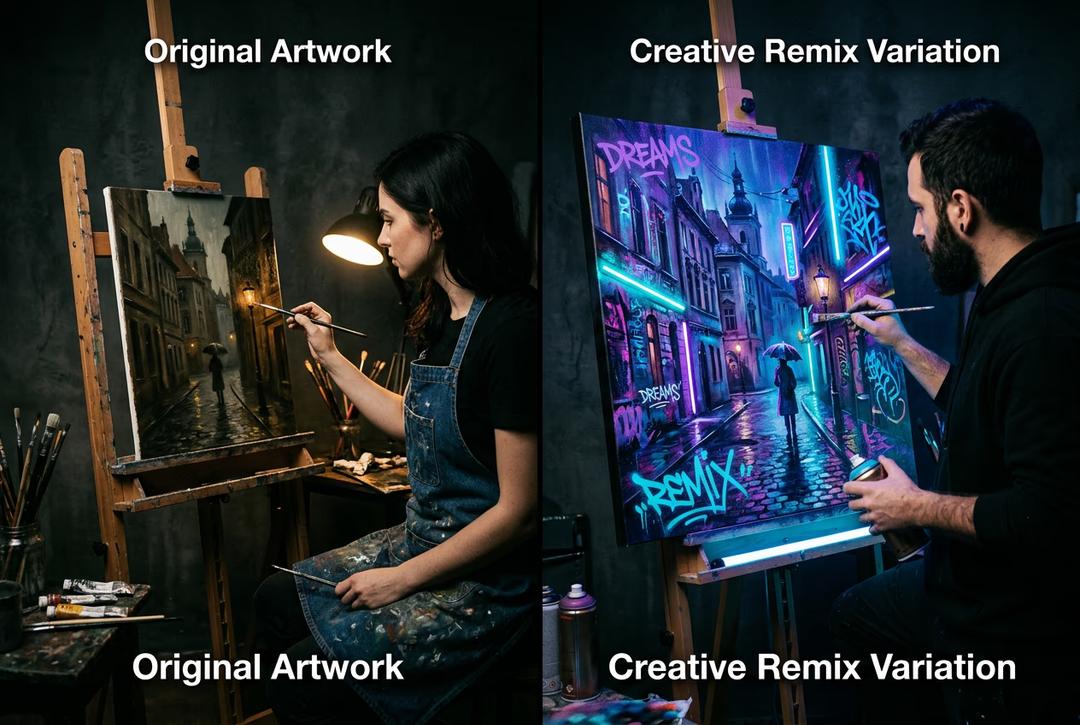 How to remix and build on others' work in Picsart community preview
