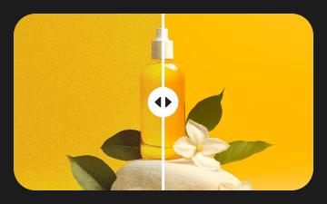 Before and after AI image noise reduction.