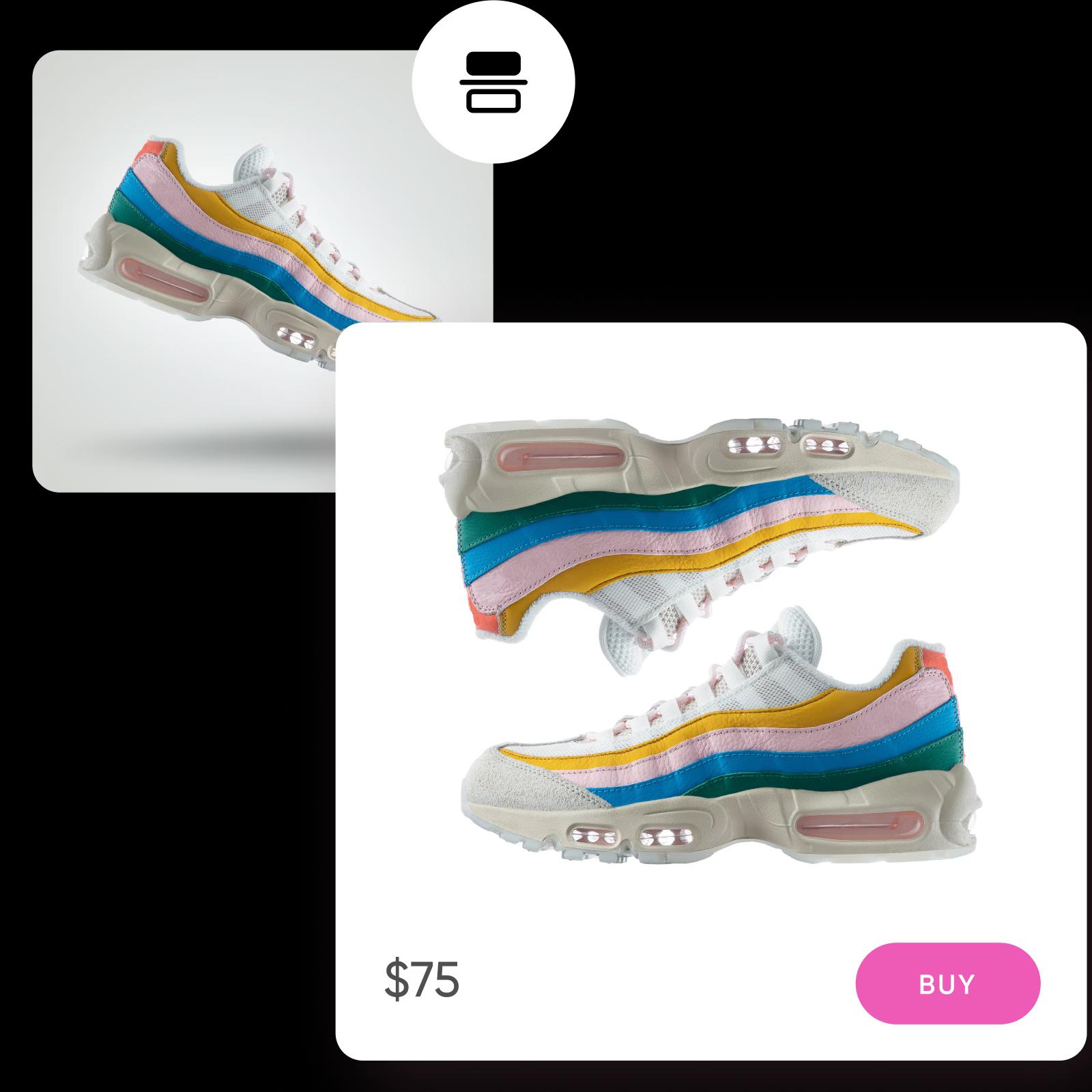 flip sneakers for product listings
