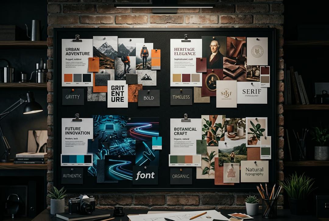 Generate multiple brand direction concepts from a creative brief with AI preview