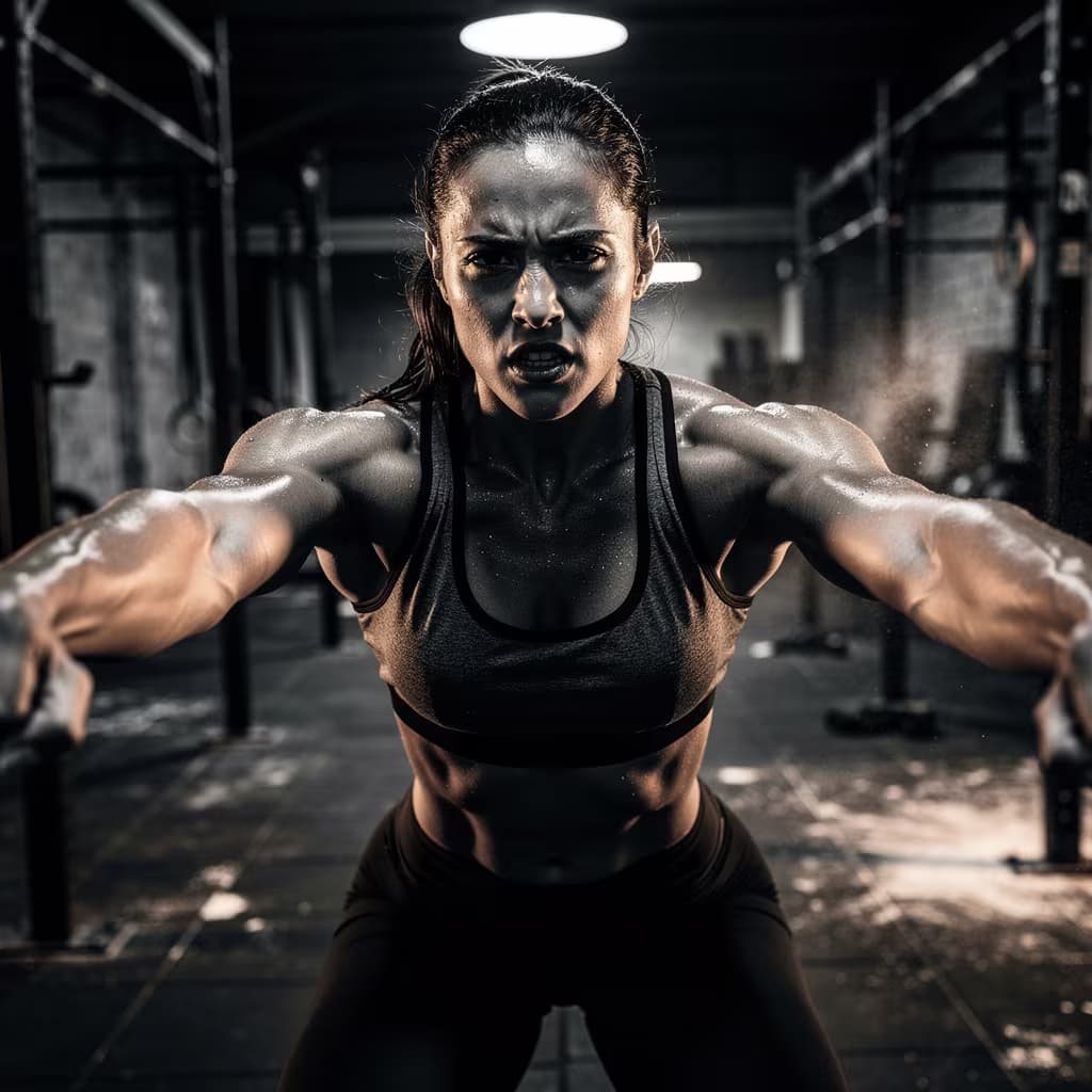 An athlete filmed for a short-form fitness post