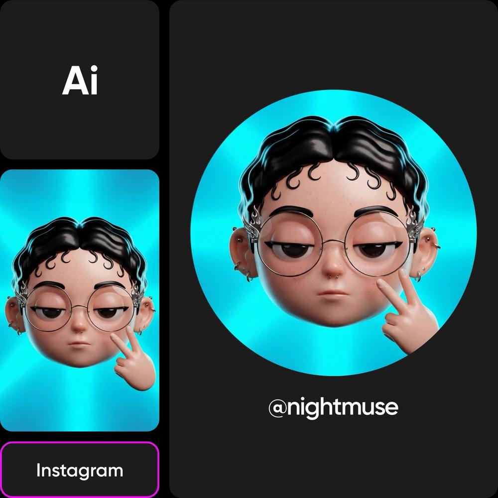 cartoon character for social media