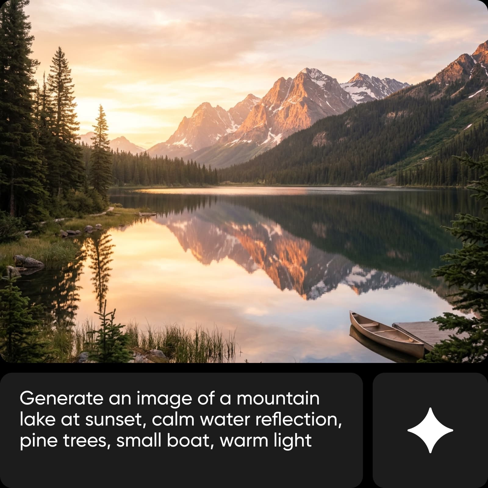 AI Assistant interface showing design generation capabilities
