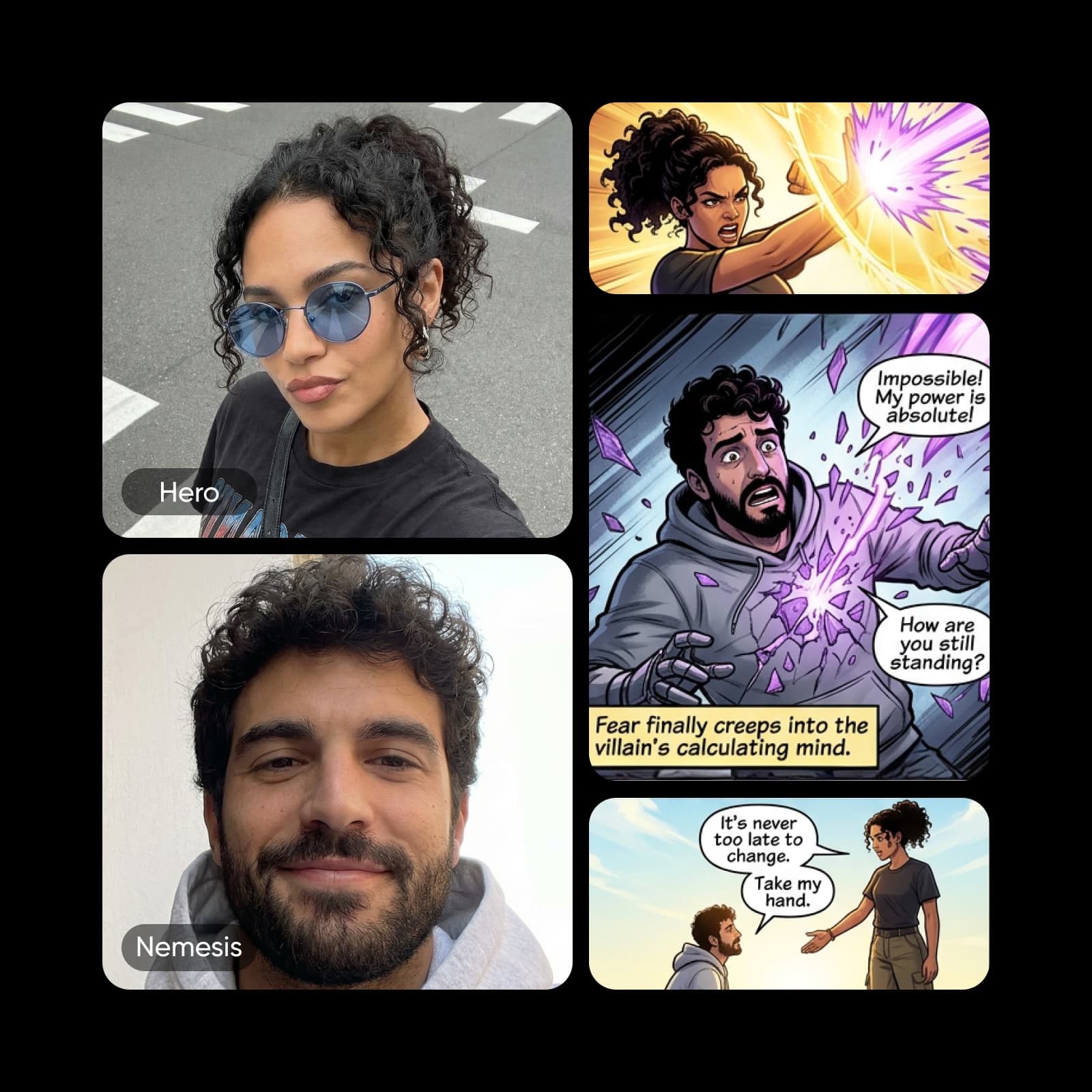 AI Assistant interface showing design generation capabilities