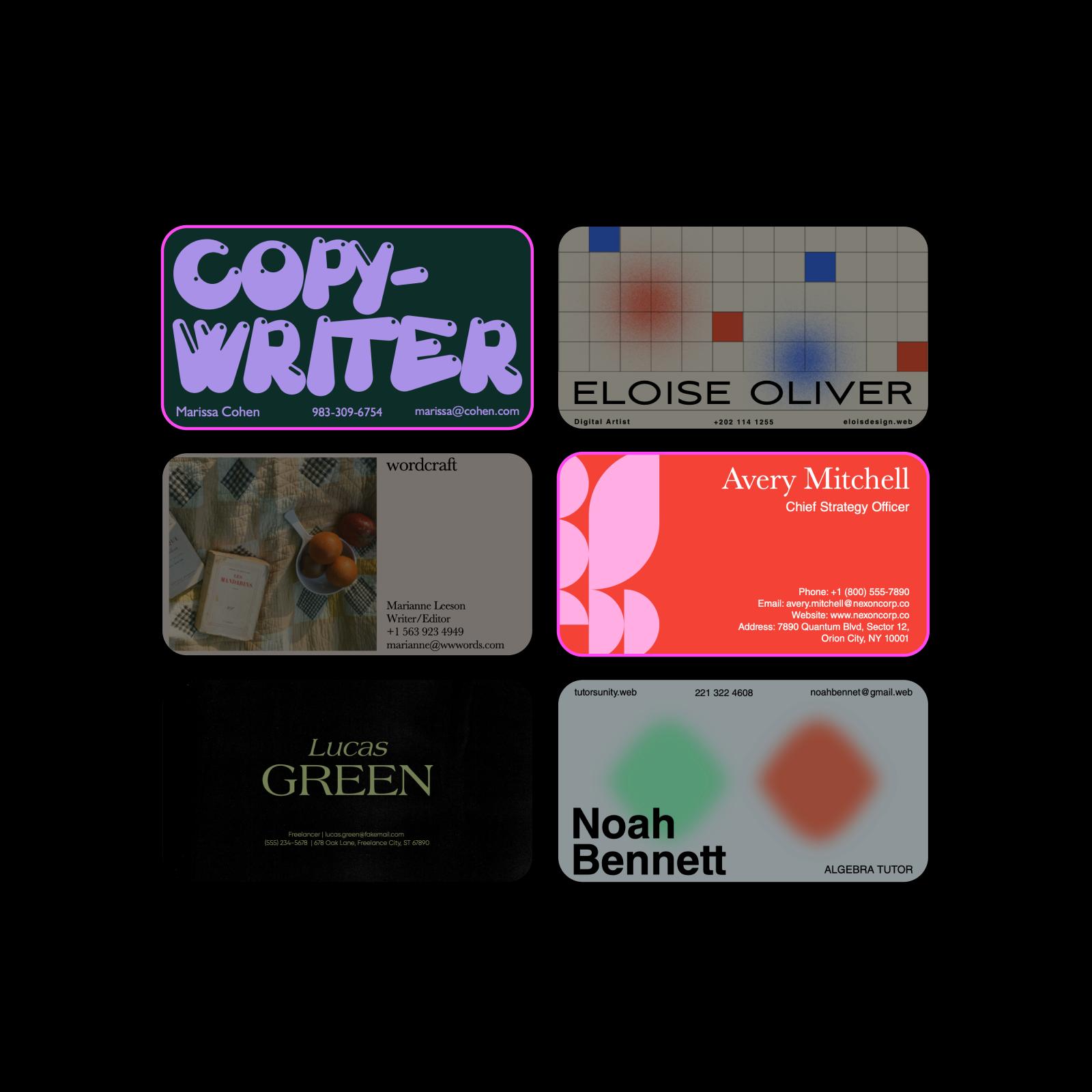 Design professional business cards that stand out