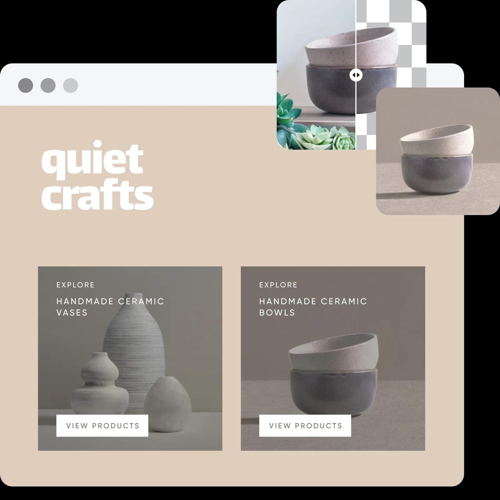 multiple e-commerce photo backgrounds generated in a similar style