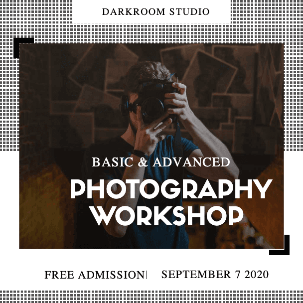 Creative Photography Workshop Poster Design in Black