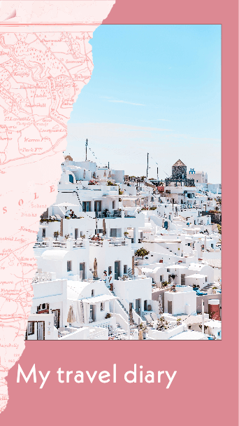 Chic Pink Blue Travel Diary Post