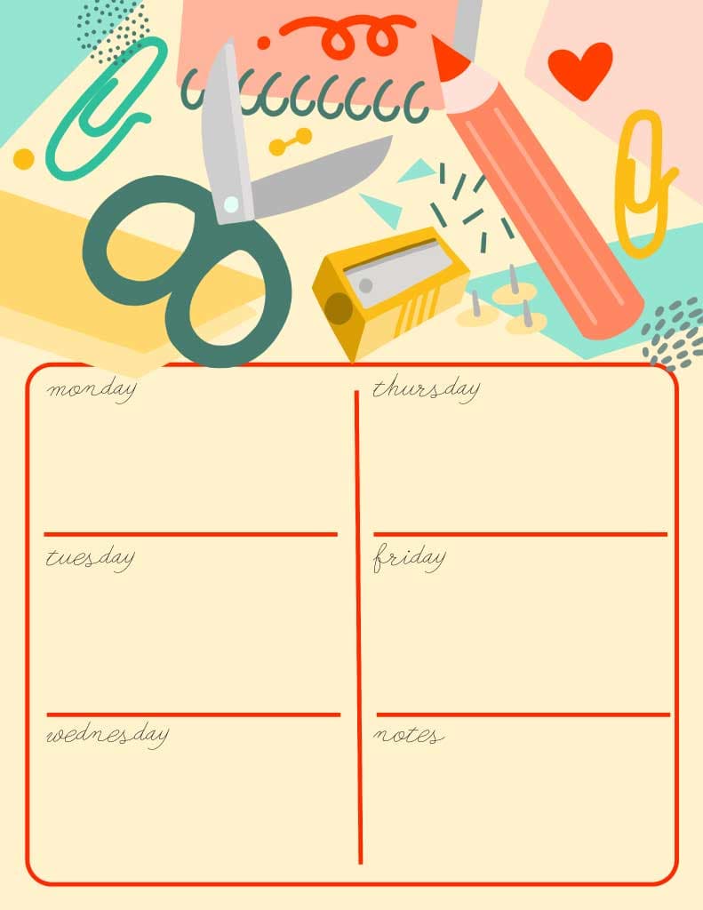 Colorful Weekly Planner Post Template
