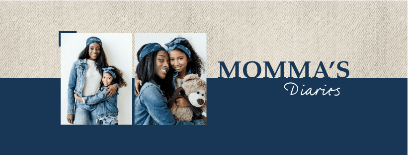 Chic Denim Blue Family Moments Poster