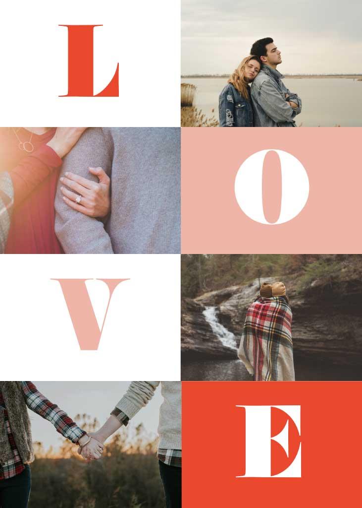 Romantic Moments Couple Photo Collage Poster