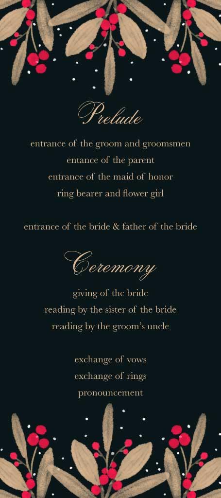 Elegant Black Gold Wedding Program Poster