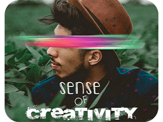 image of a boy with sense of creativity text on it