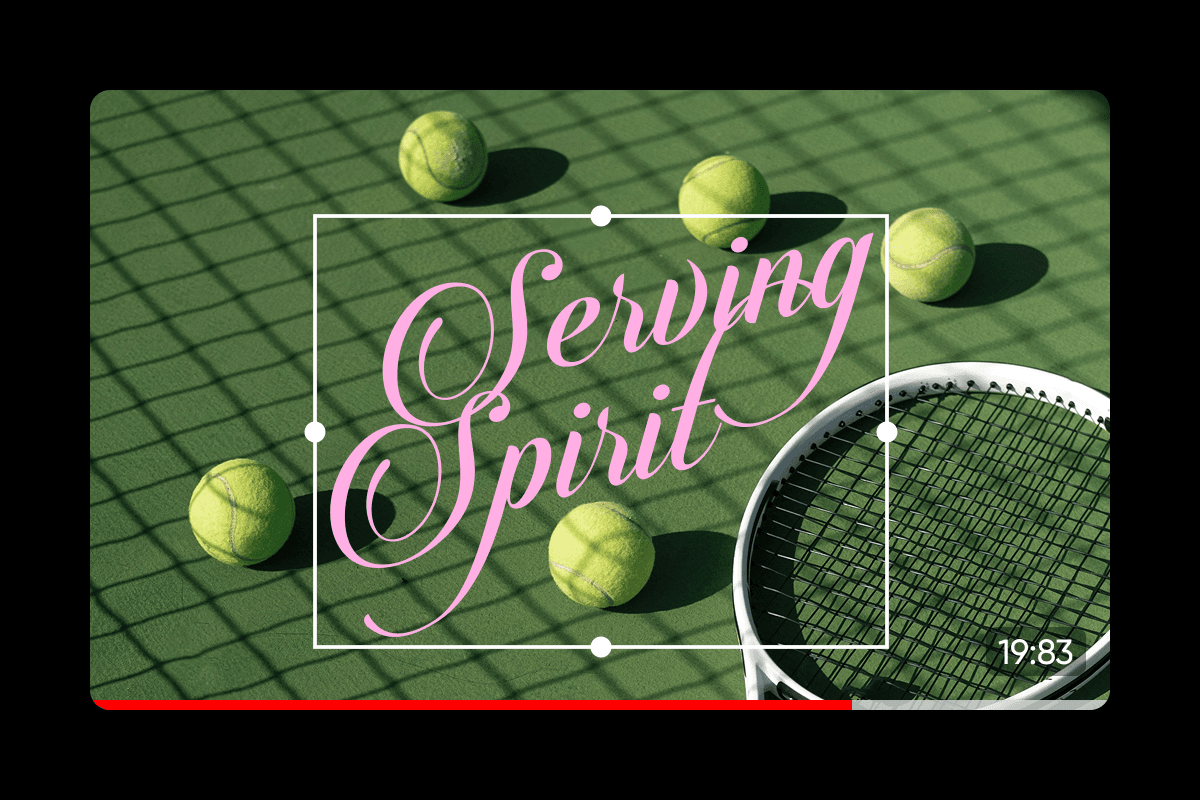 YouTube thumbnail with Serving Spirit in pink script over tennis balls